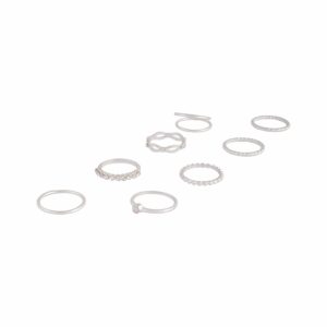 Diamond Cut Twist Ring 8-Pack