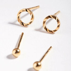 Textured Circle Stud Earring Pack