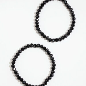 Black Facet Bead Bracelet Pack