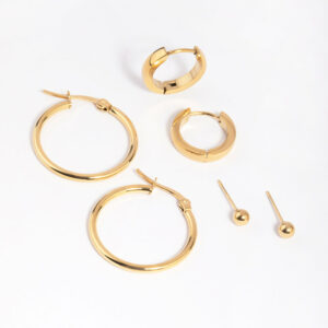 Stainless Steel Ball Stud Earring Pack