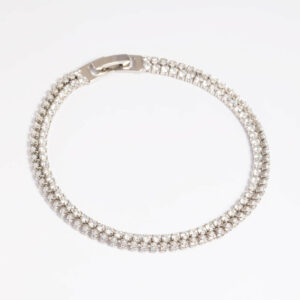 Rhodium  Layered Tennis Bracelet
