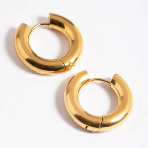Stainless Steel Chunky Medium Hoop Earrings
