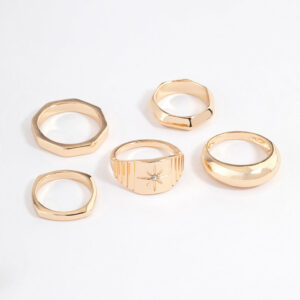 Mixed Shape Star Ring 5-Pack