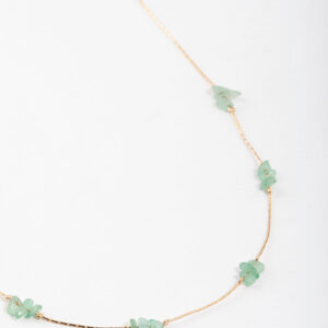 Green Aventurine Mini Station Dainty Necklace