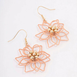 Wire Flower Drop Earrings