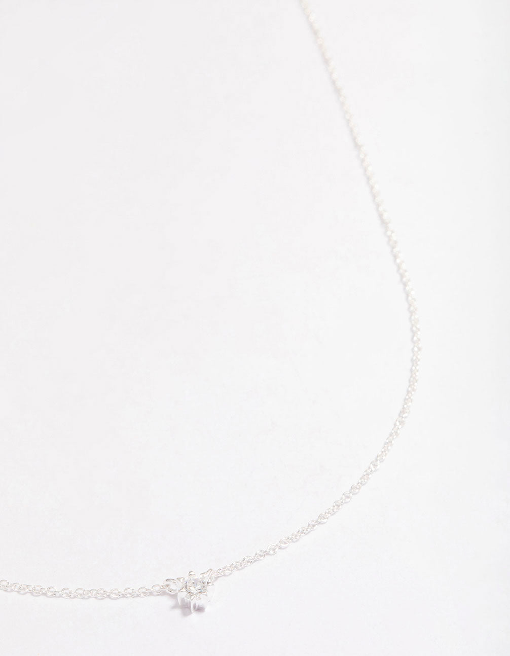 Sterling Cubic Zirconia Dainty Pendant Necklace