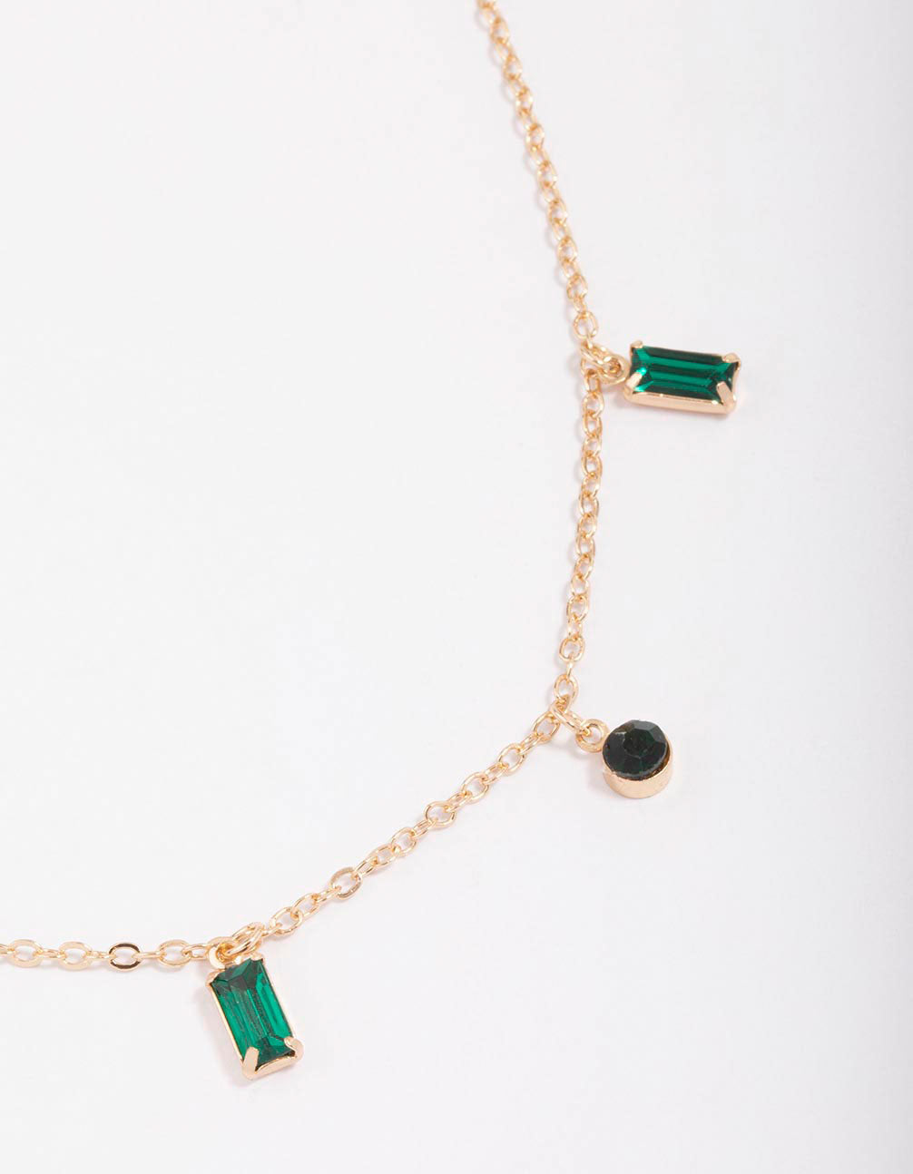 Emerald & Droplet Chain Necklace