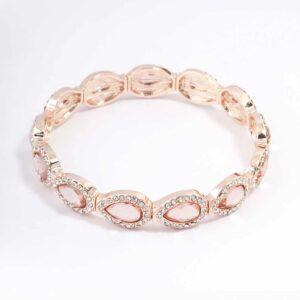 Rose Marquise & Pink Stretch Bracelet