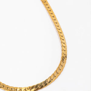 Stainless Steel Flat Curb Chain Necklace