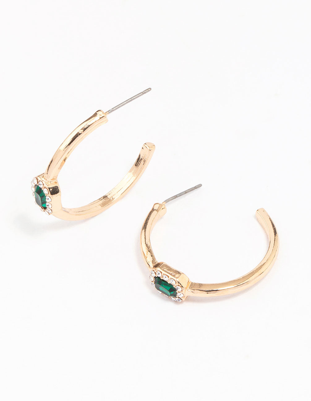 Oval Halo Hoop Earrings