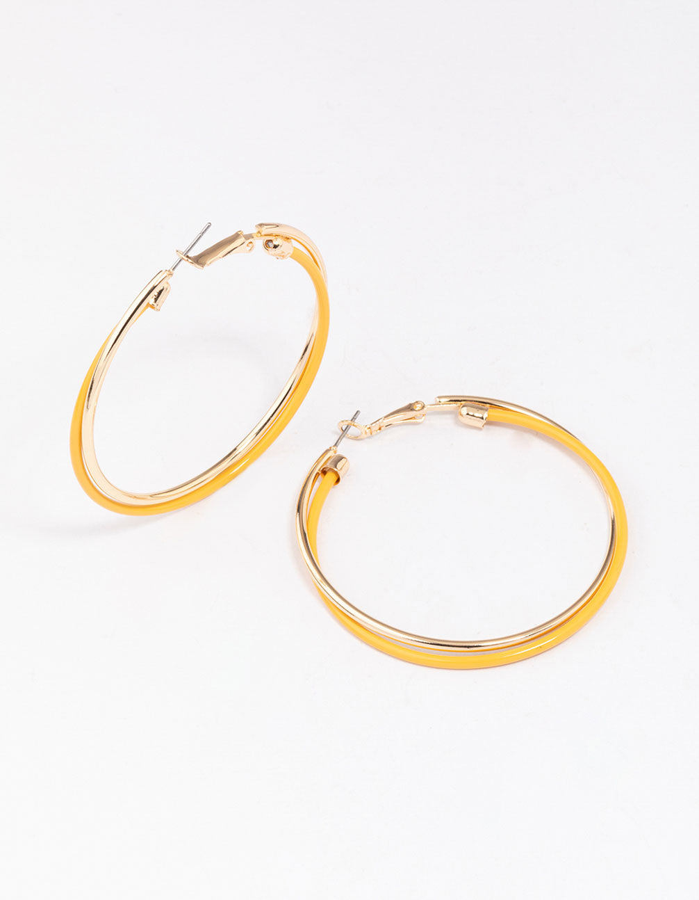 Thin Double Twist Hoop Earrings