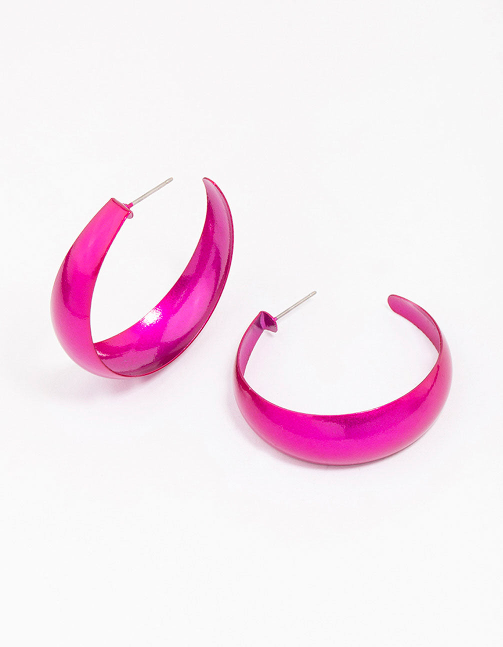 Purple Shiny Hoop Earrings