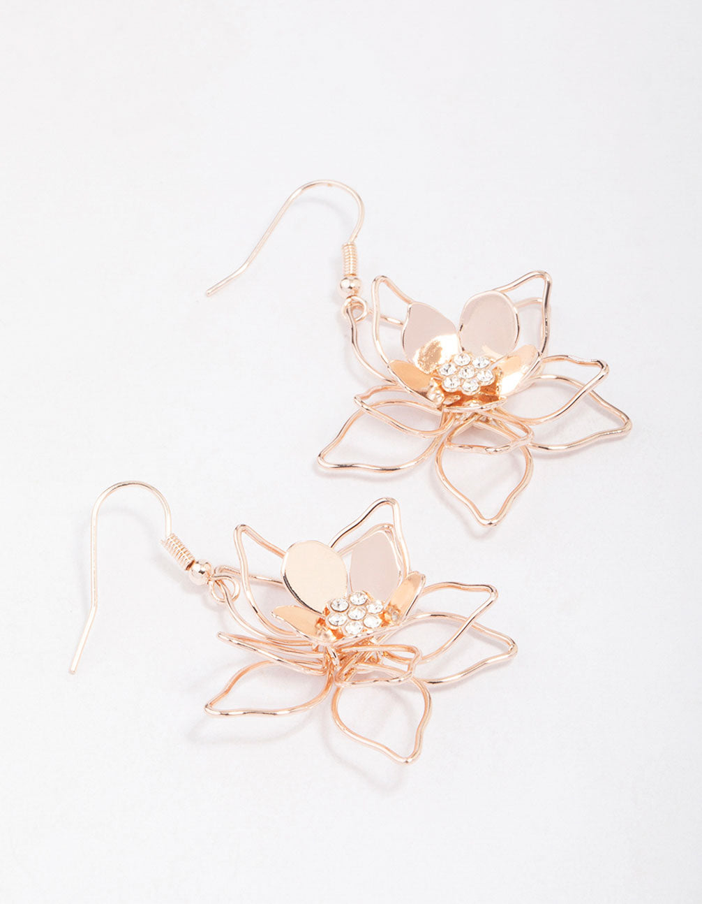 Wire Pearl Flower Earrings