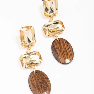 Rectangle Wooden Earrings