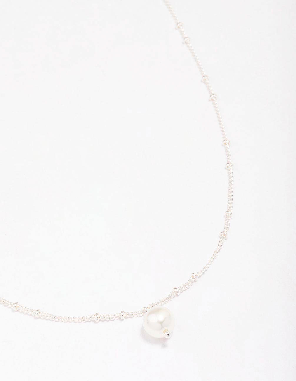 Ball Chain Pearl Pendant Necklace