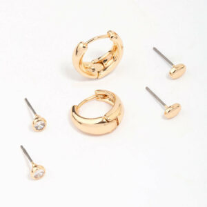 Mixed Simple Stud & Hoop Earring 3-Pack