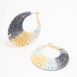 Ombre Woven Crescent Hoop Earrings