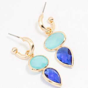 Blue Organic Stone Earrings