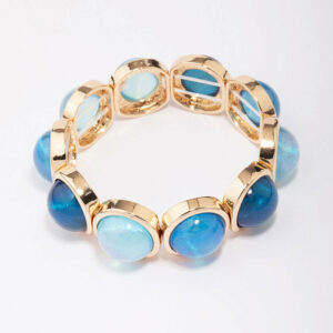 Acrylic Blue Circle Stretch Bracelet