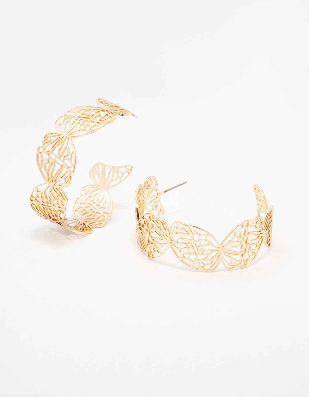 Butterfly Flat Hoop Earrings