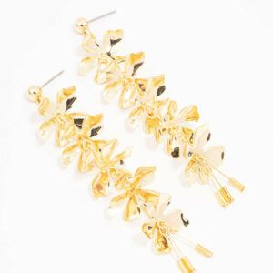 Linear Petal Drop Earrings