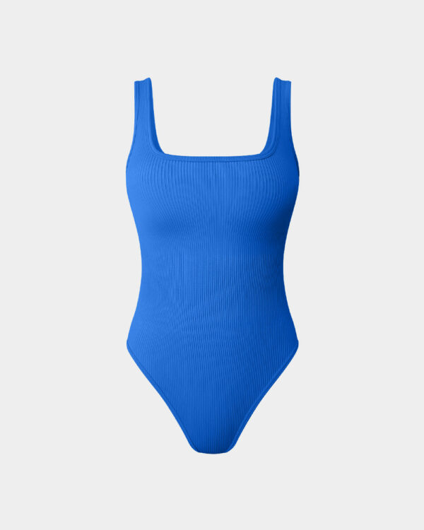 Ribbed Square Neck Sleeveless Tank Tops Bodysuits - Image 13