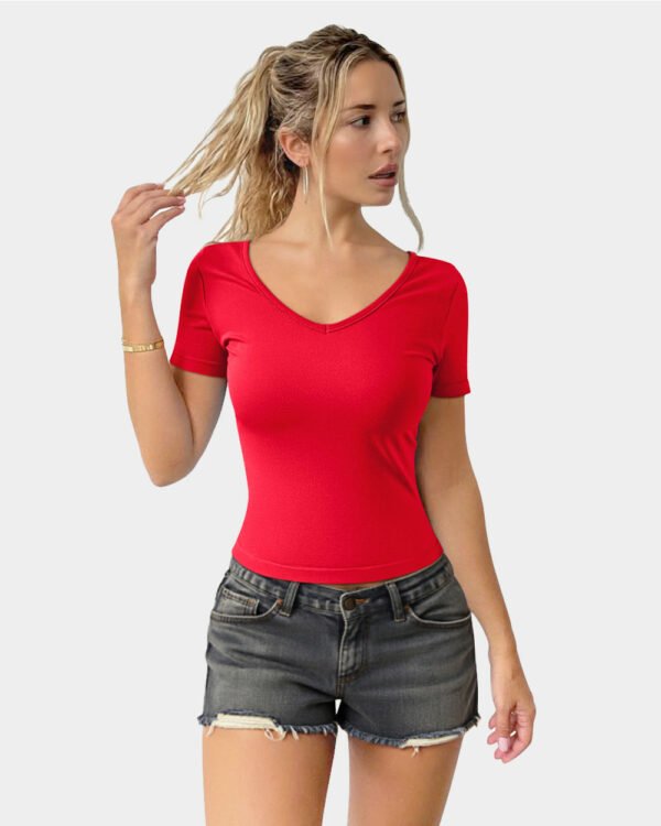 V Neck T Shirt - Image 4