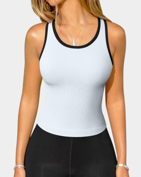 Crew neck causal tank Tops - Image 2