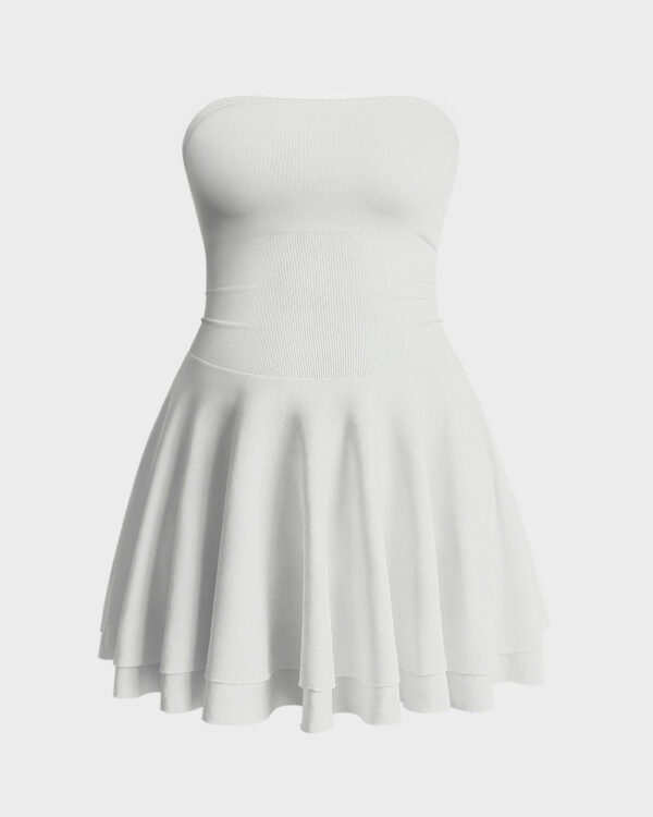 Ruched Waist Ruffle Corset A-line Dresses - Image 2