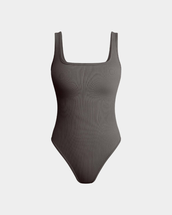 Ribbed Square Neck Sleeveless Tank Tops Bodysuits - Image 4