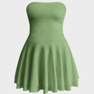 Ruched Waist Ruffle Corset A-line Dresses