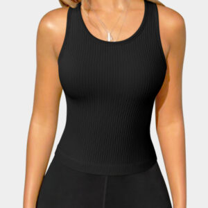 Crew neck causal tank Tops