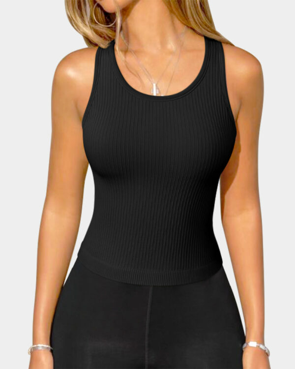 Crew neck causal tank Tops