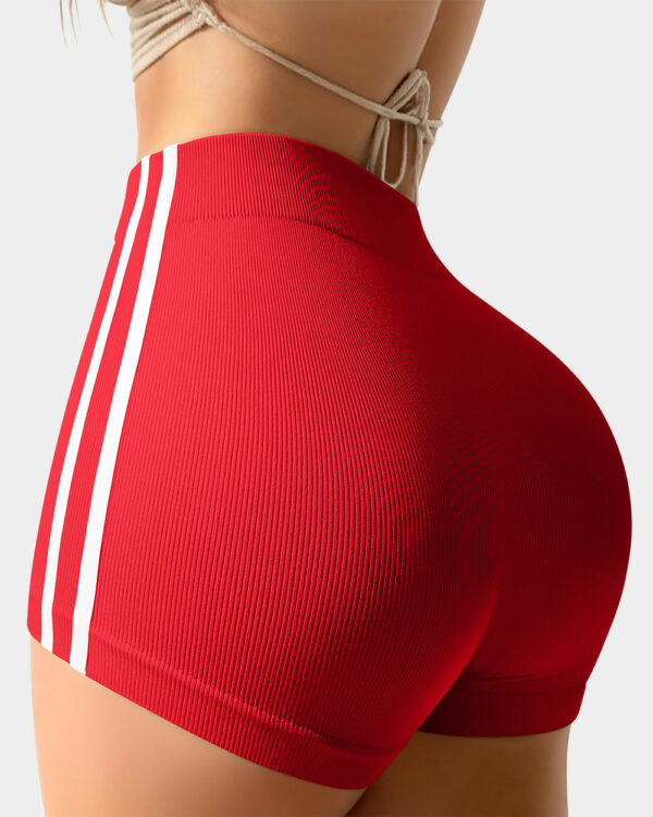 Tummy Control Side Stripes Yoga Seamless Active Shorts
