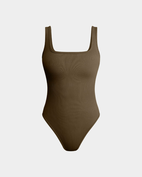 Ribbed Square Neck Sleeveless Tank Tops Bodysuits - Image 10