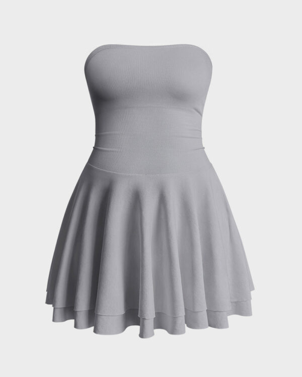 Ruched Waist Ruffle Corset A-line Dresses - Image 7