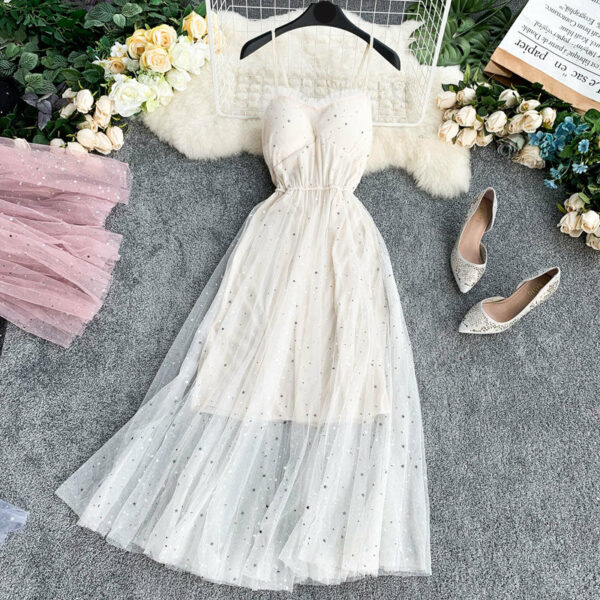 Cute A line Sleeveless Sequin Tulle Dress Beach Summer Holiday Dress P255 - Image 8