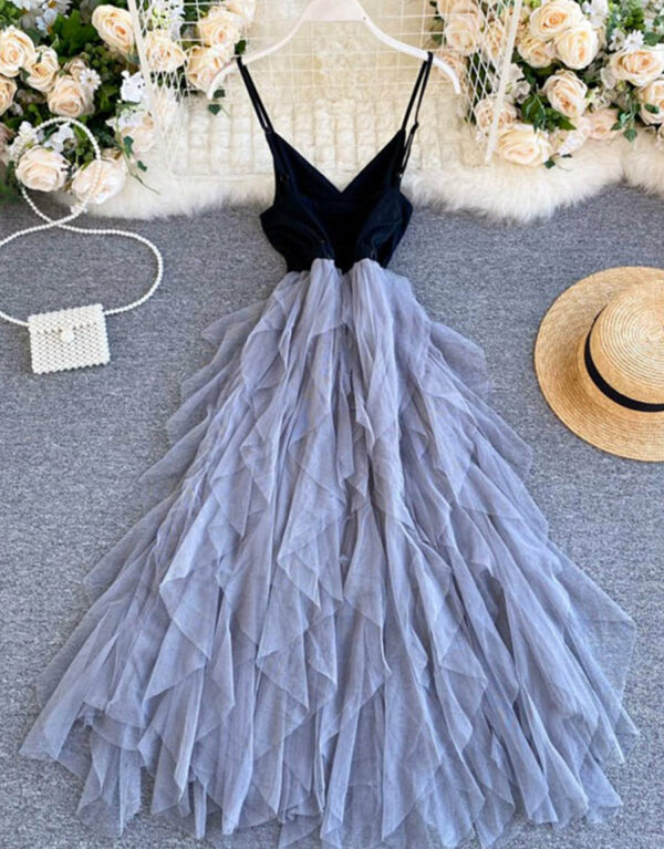 A Line V Neck Tulle Dress Fashion Dress P265 - Image 3