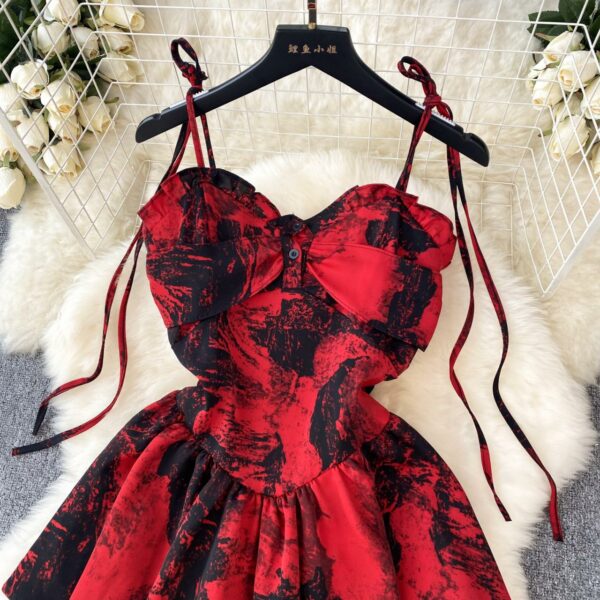 Red A-line Short Dress, Fashion Dress P264 - Image 4