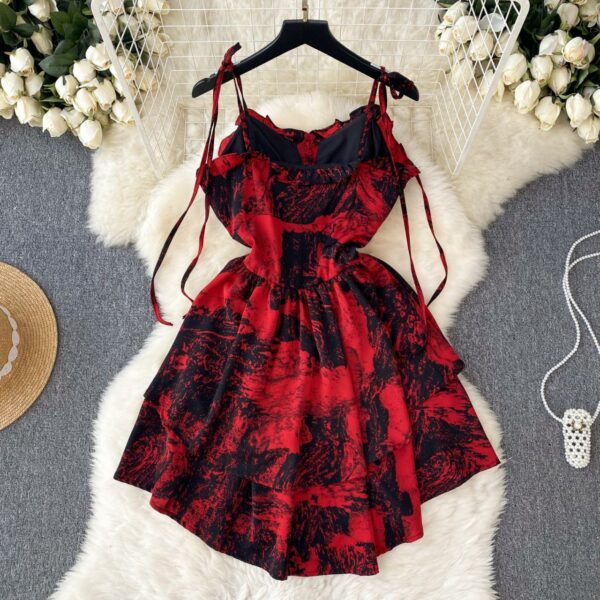 Red A-line Short Dress, Fashion Dress P264 - Image 3
